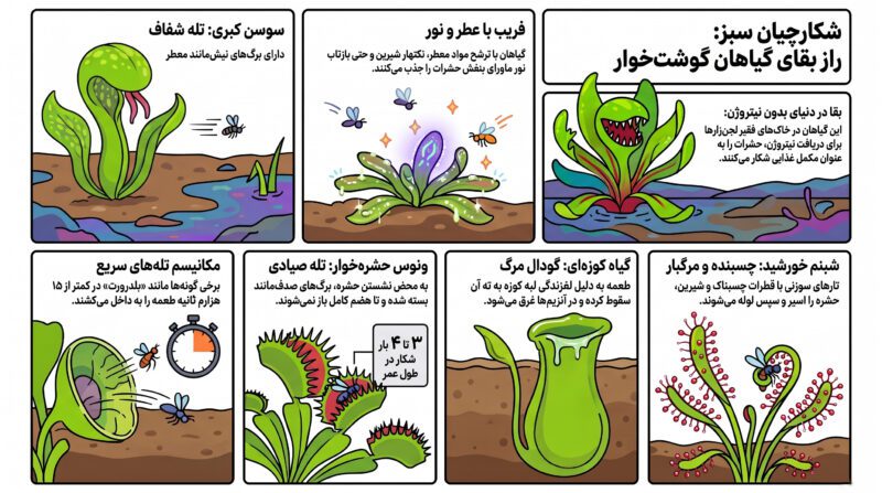 اینفوگرافی گیاهان گوشت خوار